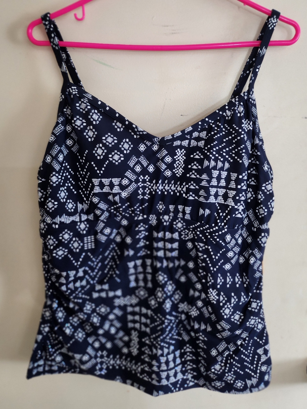 Women’s Navy Blue Patterned Swim Tank Top Size: 18W NWT
